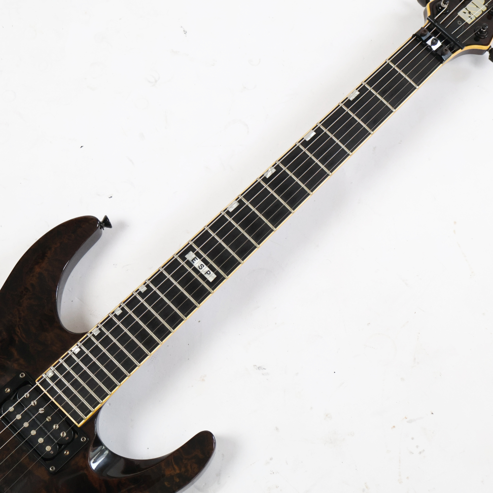 【中古】 エレキギター ESP Horizon Custom See Thru Black 1995年頃製造 Mod. リアピックアップ Seymour Duncan TB-5(Duncan Custom)に交換済み ホライゾンカスタム 指板