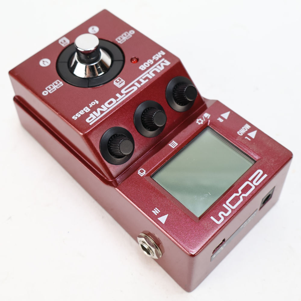 【中古】 ベース用 マルチエフェクター ZOOM MultiStomp MS-60B ズーム ベースエフェクター 本体画像 斜め