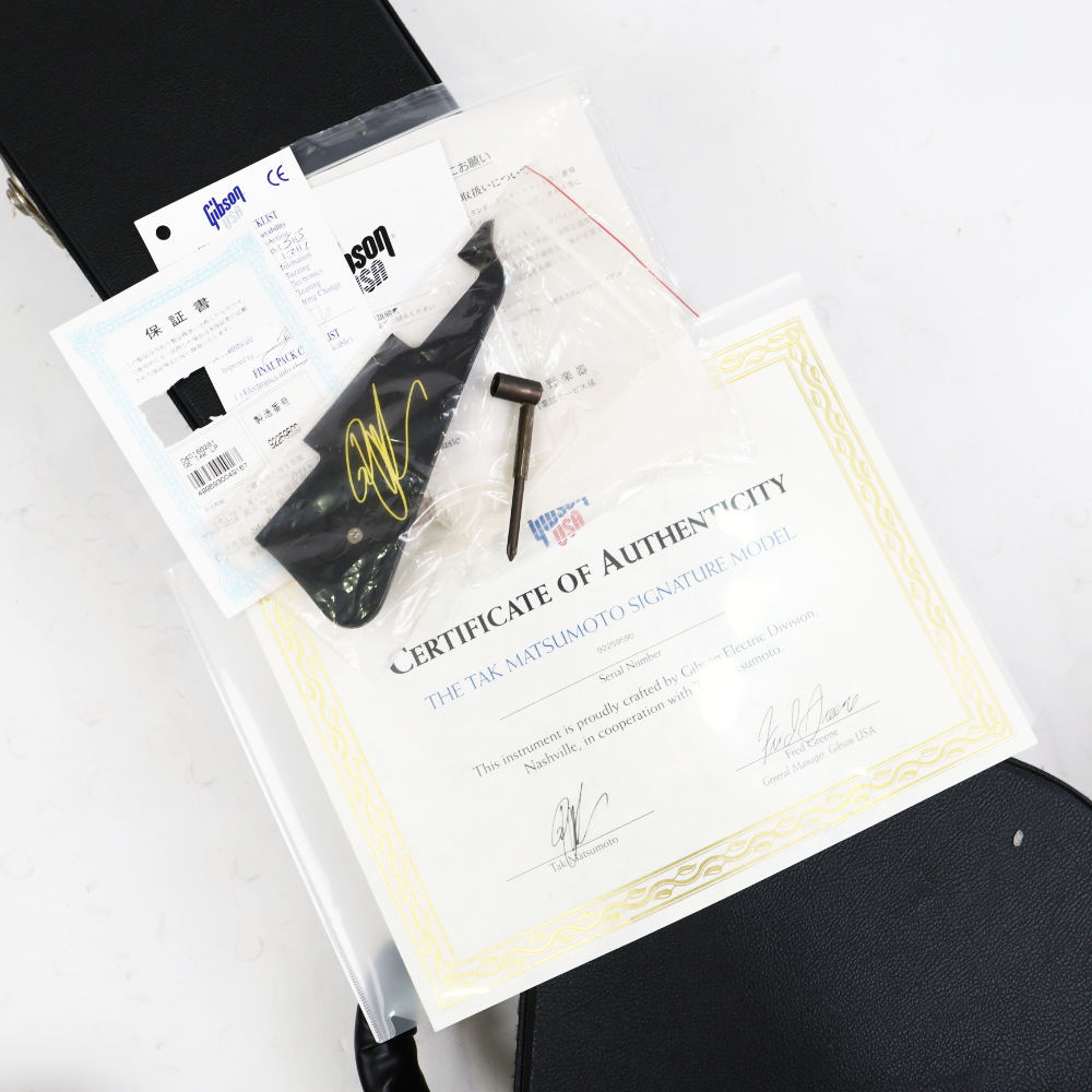 【中古】 エレキギター Gibson Tak Matsumoto Les Paul Canary Yellow 1999年製 ギブソン 松本孝弘モデル レスポール キャナリーイエロー 付属品画像