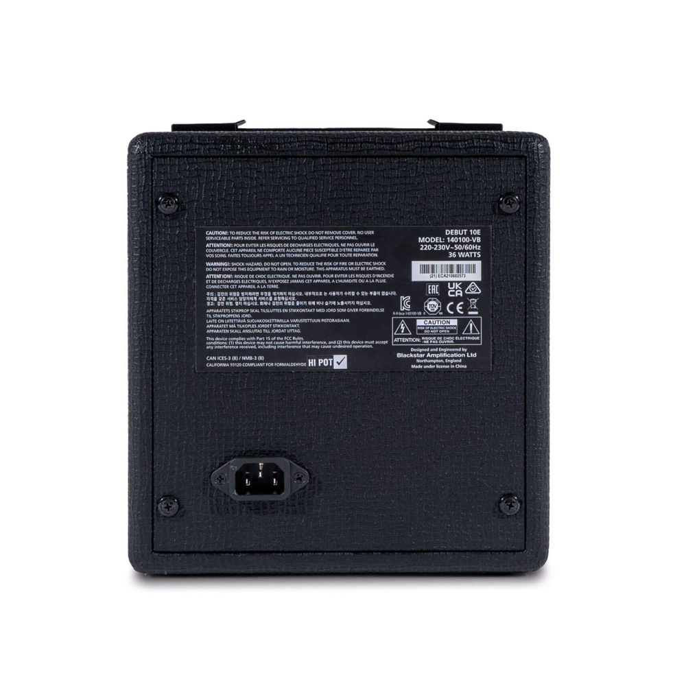 ブラックスター ギターアンプ BLACKSTAR DEBUT 10E BLACK ギターコンボアンプ 小型 10W ディレイ内蔵 デビュー オーバードライブ 背面