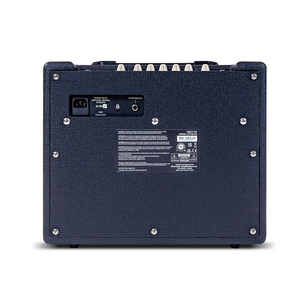 ブラックスター ギターアンプ BLACKSTAR DEBUT 30E BLACK ギターコンボアンプ 小型 30W ディレイ内蔵 デビュー オーバードライブ 背面