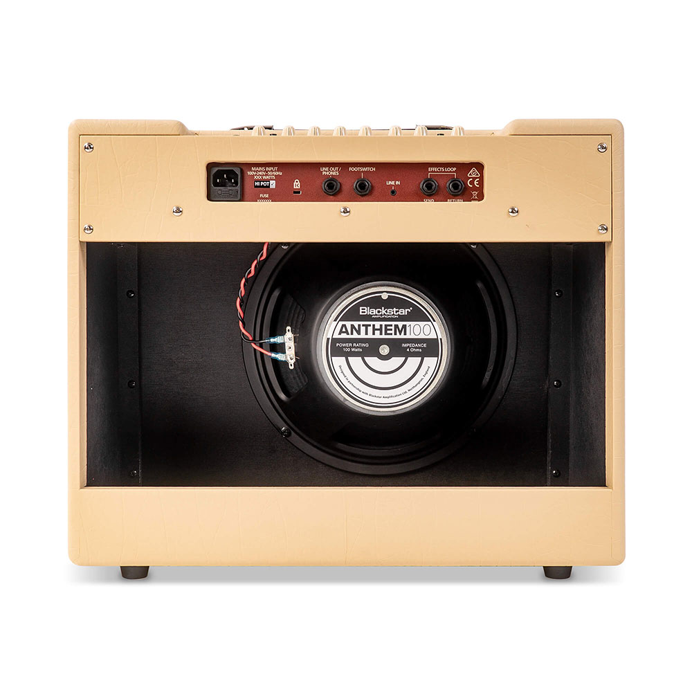 ブラックスター ギターアンプ BLACKSTAR DEBUT 100R 112 CREAM ギターコンボアンプ 100W リバーブ内蔵 12インチスピーカー1発 背面