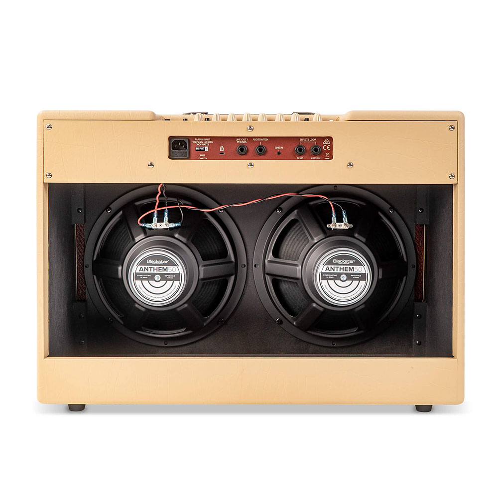 ブラックスター ギターアンプ BLACKSTAR DEBUT 100R 212 CREAM ギターコンボアンプ 100W リバーブ内蔵 12インチスピーカー2発 背面