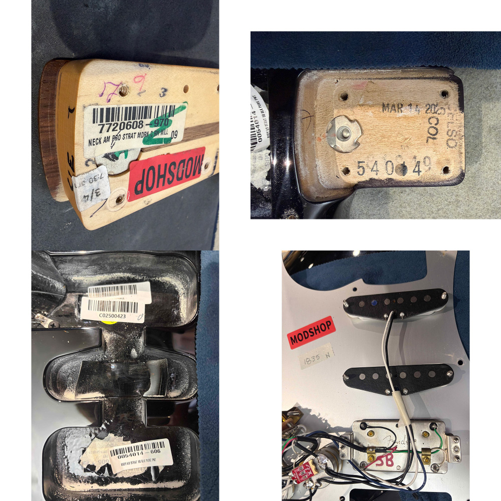 【中古】 エレキギター Fender Mod Shop US Stratocaster HSS Rosewood FingerBoard Black Silver Anodized PickGuard 2025年製 オーダーモデル フェンダー ストラトキャスター ネック、ピックアップ