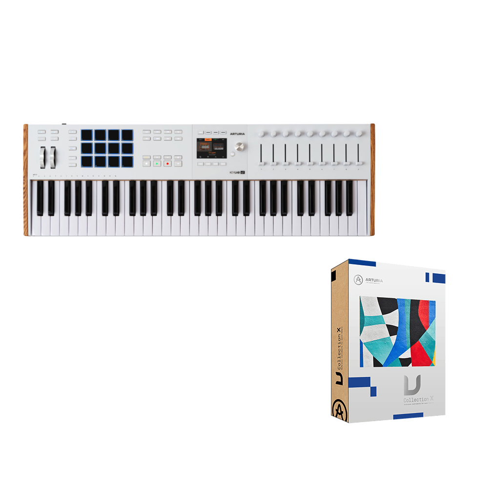 USB MIDIキーボード ARTURIA KeyLab mk3 61 WH Bundle V Collection X付きバンドルセット アートリア キーラボ 61鍵盤 ホワイト バンドルソフト付き