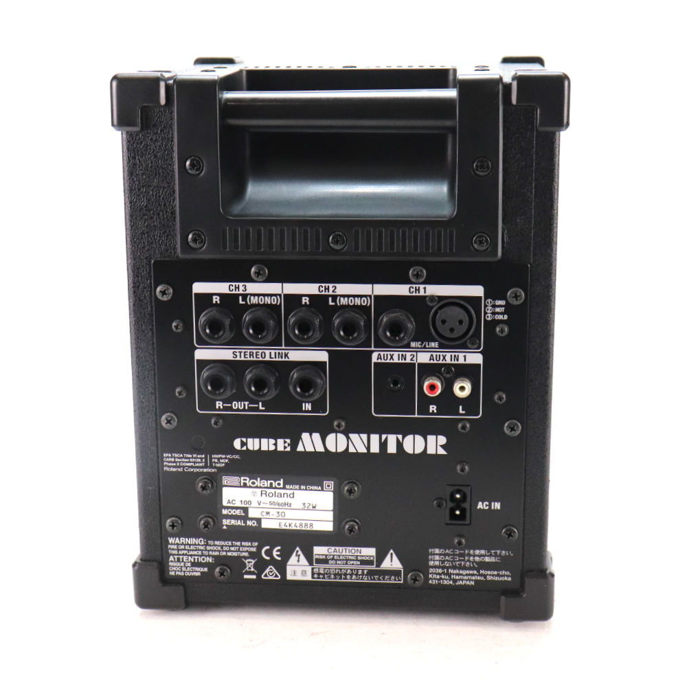 【中古】モニタースピーカー ROLAND CM-30 ポータブルミキシングモニター リア画像