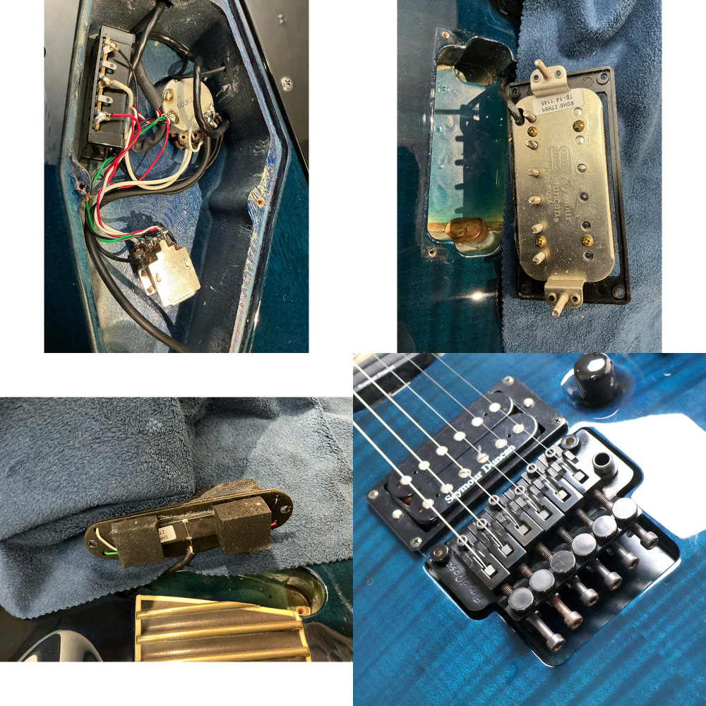 【中古】 エレキギター Edwards by ESP E-KL-170SE See Thru Blue Kiko Loureiro Signature Model エドワーズ スルーネック構造 キコ・ルーレイロ ピックアップ