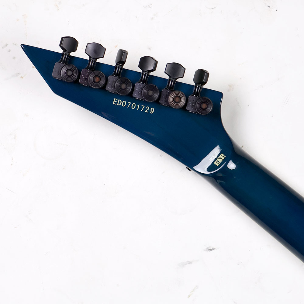 【中古】 エレキギター Edwards by ESP E-KL-170SE See Thru Blue Kiko Loureiro Signature Model エドワーズ スルーネック構造 キコ・ルーレイロ ヘッド