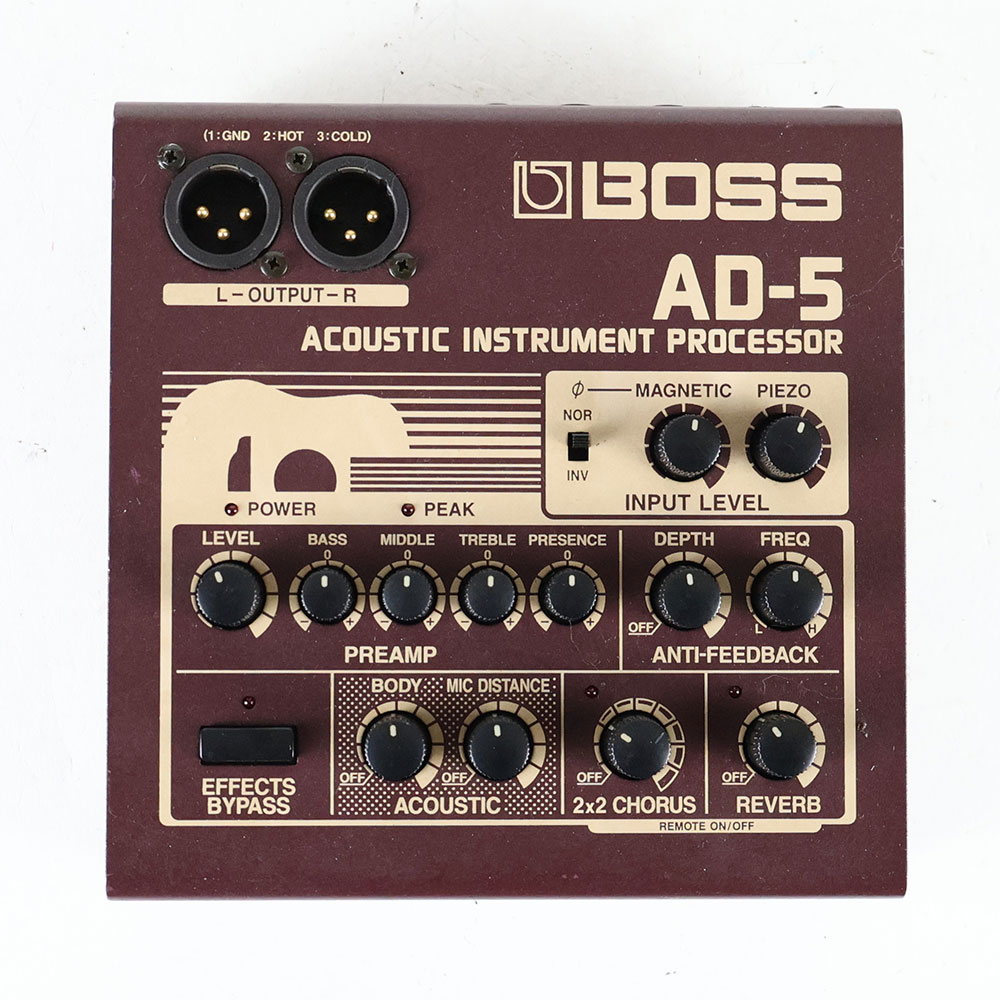 【中古】 アコーステックギター用プリアンプ DI BOSS AD-5 コーラス リバーブ搭載 ギターエフェクター ダイレクトボックス