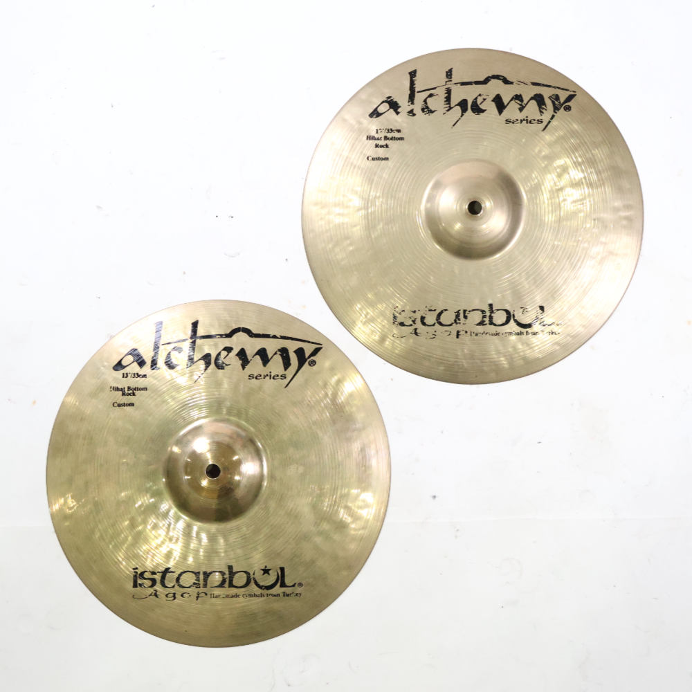 【中古】 ボトムハイハットシンバル 2枚セット イスタンブール istanbul AGOP Alchemy Rock Custom HihatBottom 13インチ