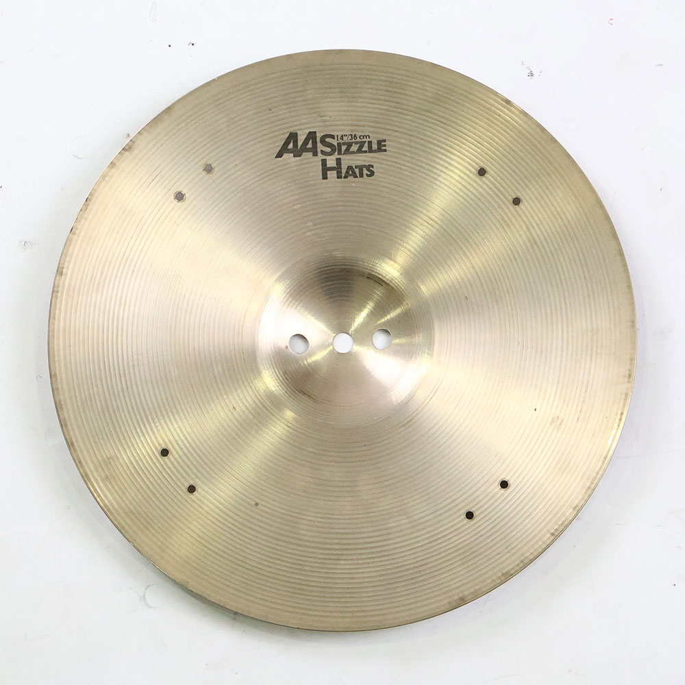 【中古】トップのみ ハイハットシンバル セイビアン SABIAN AA SIZZLE HATS BOTTOM 14インチ ボトムのみ 裏面
