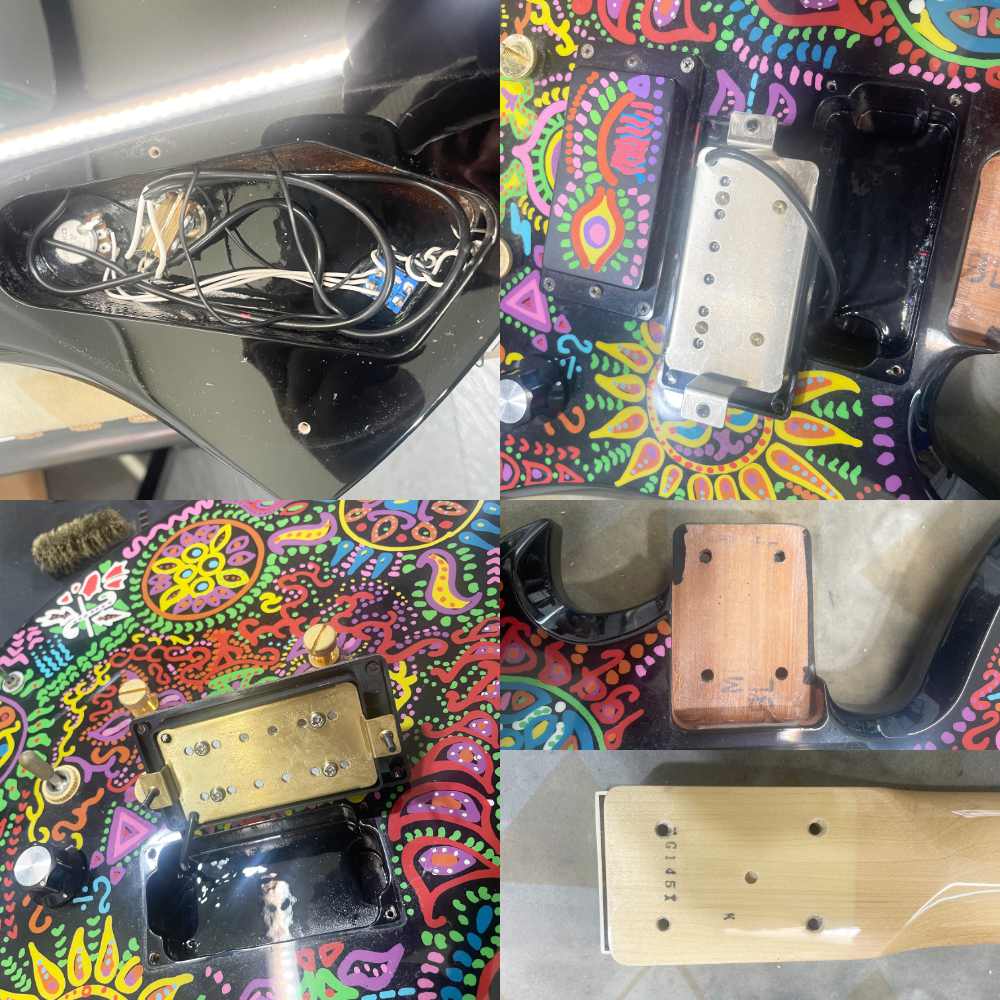 【中古】 エレキギター FERNANDES Burny MG-145X hideモデル サイケデリックペイント フェルナンデス バーニー 内部