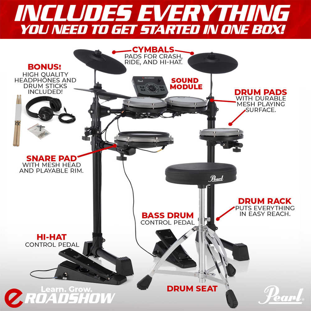 Pearl パール eROADSHOW ERS1000 オールインワン電子ドラムセット 付属内容画像1