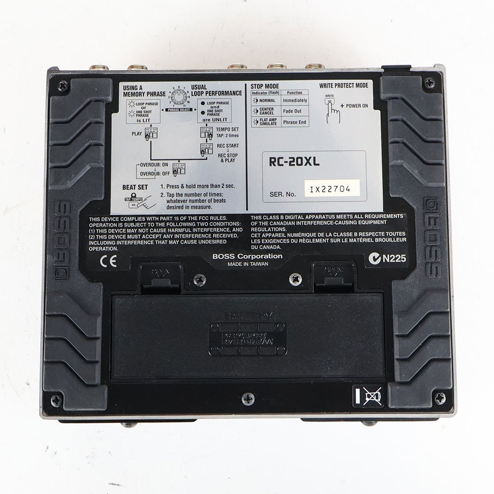 【中古】ルーパー エフェクター BOSS RC-20XL Loop STATION ギター、ボーカル フレーズレコーダー 裏面