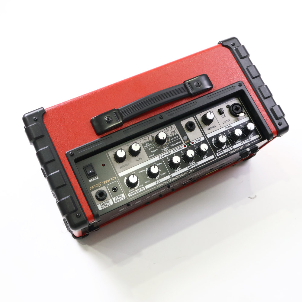 【中古】 ギターアンプ ローランド ROLAND CUBE Street RED 乾電池駆動パフォーマンス用ステレオアンプ ギターアンプ 詳細画像