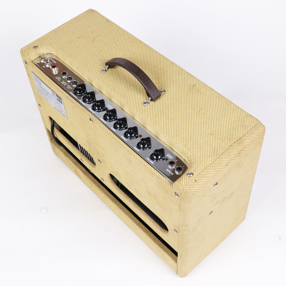 【中古】 ギターアンプ コンボ Fender Blues Deluxe Reissue Tweed フェンダー ブルースデラックス リイシュー ツイード柄 真空管アンプ 本体画像 斜め