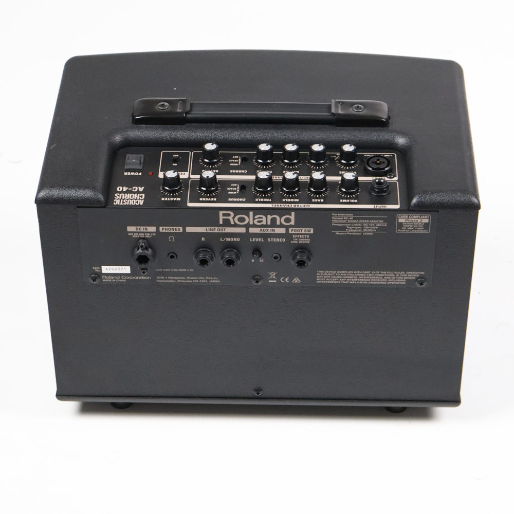 【中古】 アコースティックアンプ ROLAND AC-40 ローランド アコースティックギター用アンプ アコギアンプ 背面