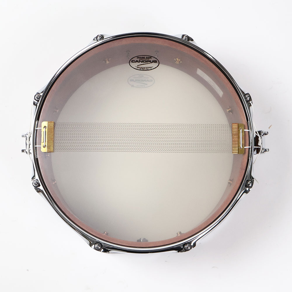 【中古】 スネアドラム カノウプス CANOPUS SSBG-1455 1ply Bubinga Shell Snare Drum 14x5.5 単板ブビンガシェル 裏面
