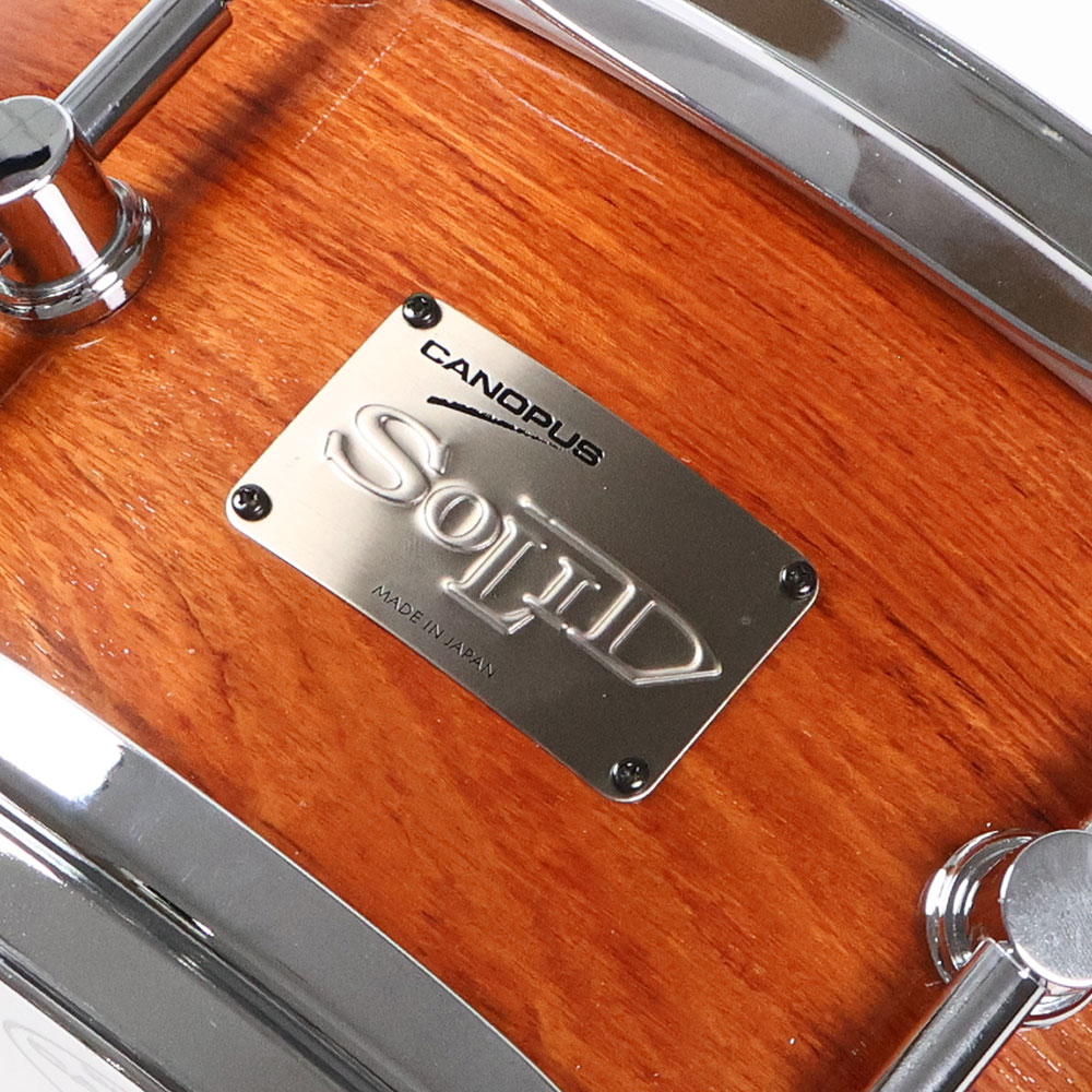 【中古】 スネアドラム カノウプス CANOPUS SSBG-1455 1ply Bubinga Shell Snare Drum 14x5.5 単板ブビンガシェル エンブレム