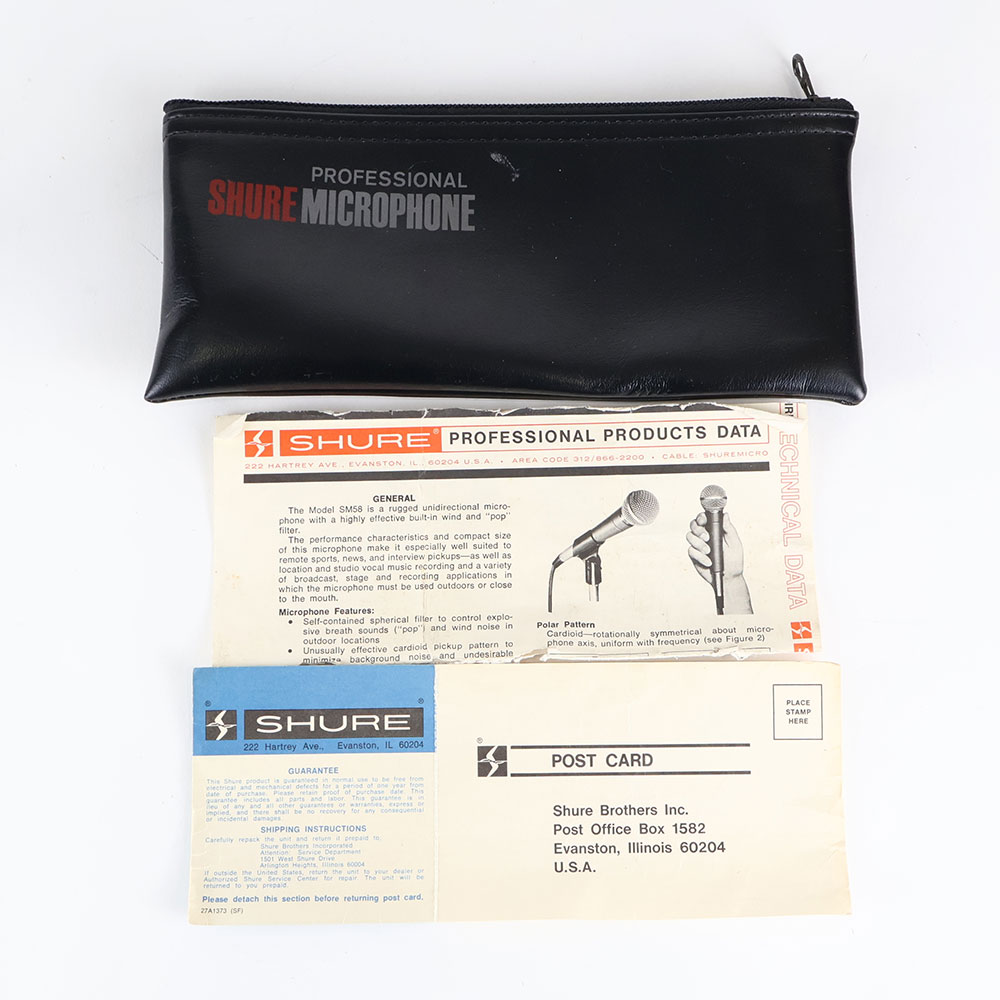 【中古】 マイク ダイナミックマイク ボーカル用 SHURE SM58 ポルシェロゴ Made in USA シュアー 58 ゴッパ シュア 付属品