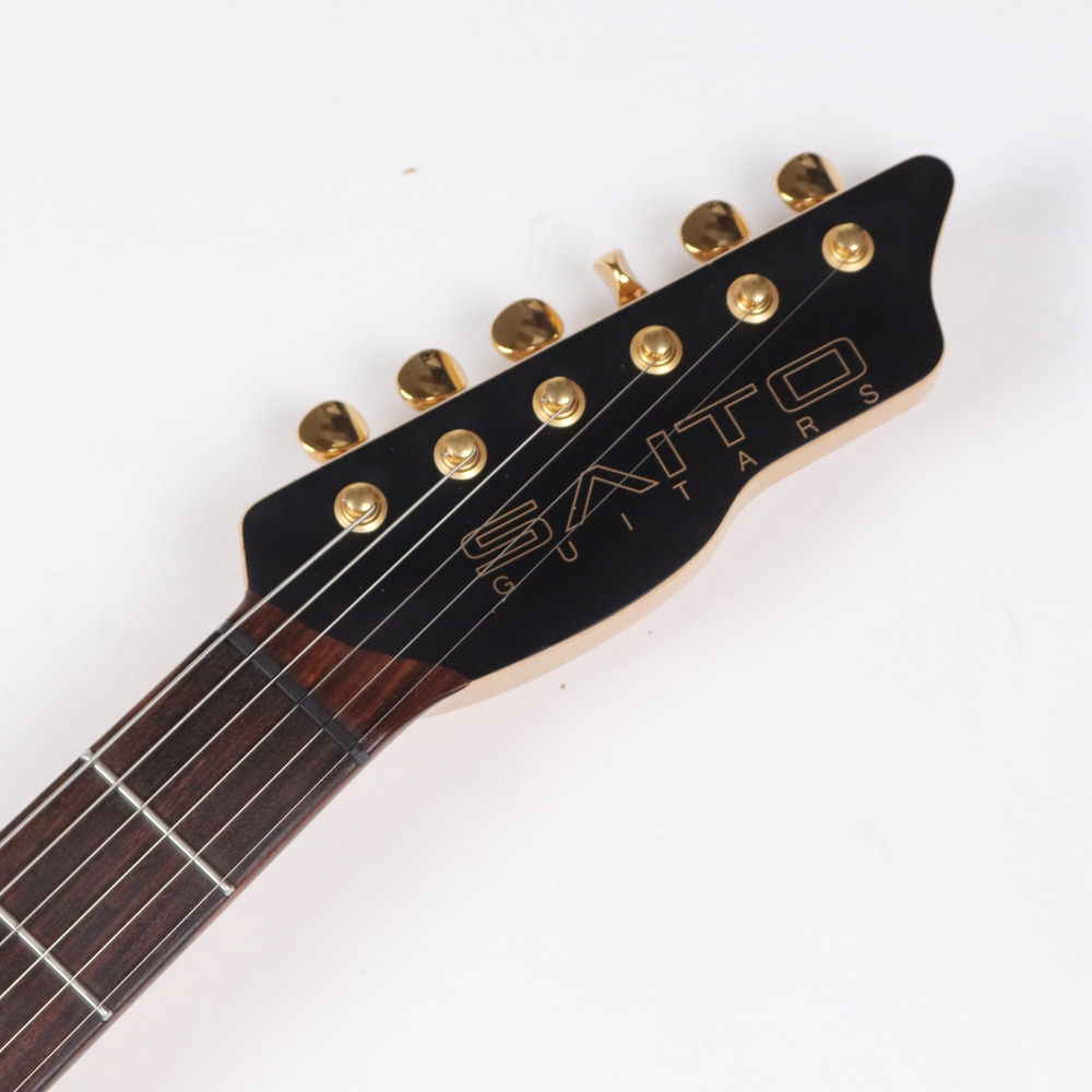 【中古】 エレキギター Saito Guitars S-622 Rosewood FingerBoard Black 齋藤ギター STスタイル Saytone Bore up/ Sledge αピックアップ搭載 ヘッド