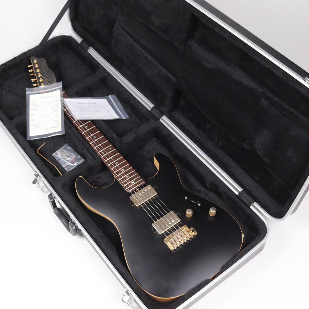 【中古】 エレキギター Saito Guitars S-622 Rosewood FingerBoard Black 齋藤ギター STスタイル Saytone Bore up/ Sledge αピックアップ搭載 ケース