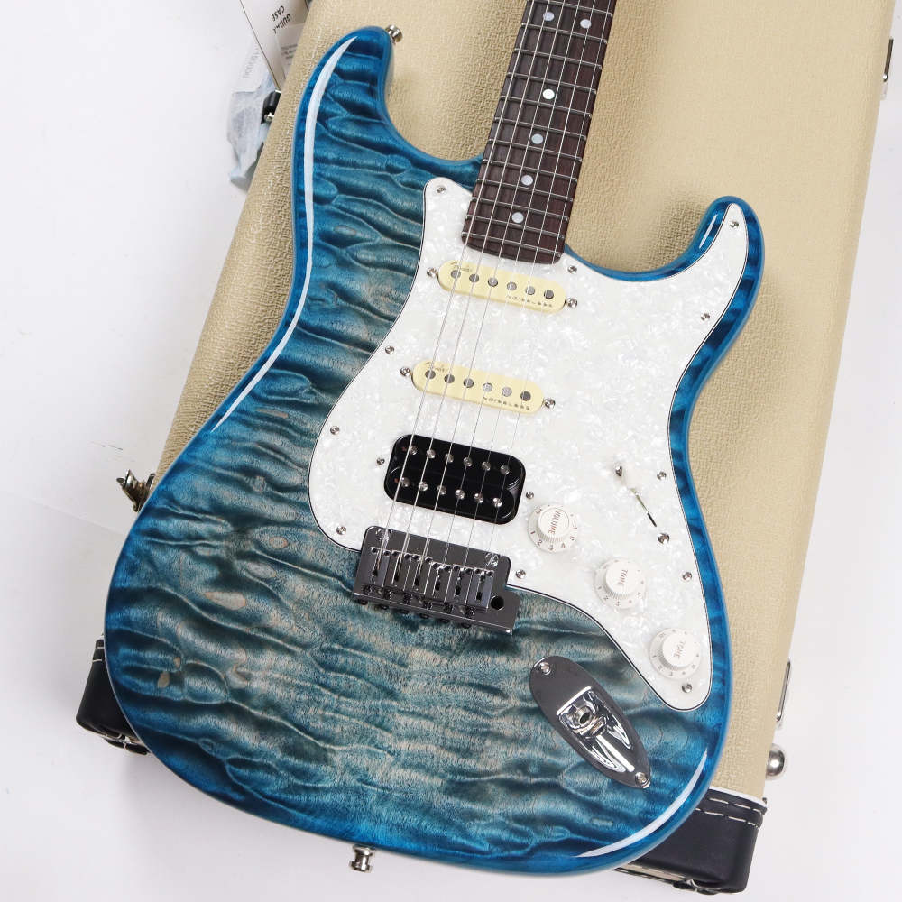 【中古】 エレキギター Fender Custom Shop MBS Custom Quilted Maple Stratocaster Caribbeane Blue Burst by Austin Macnutt 2025年製 ボディ画像 