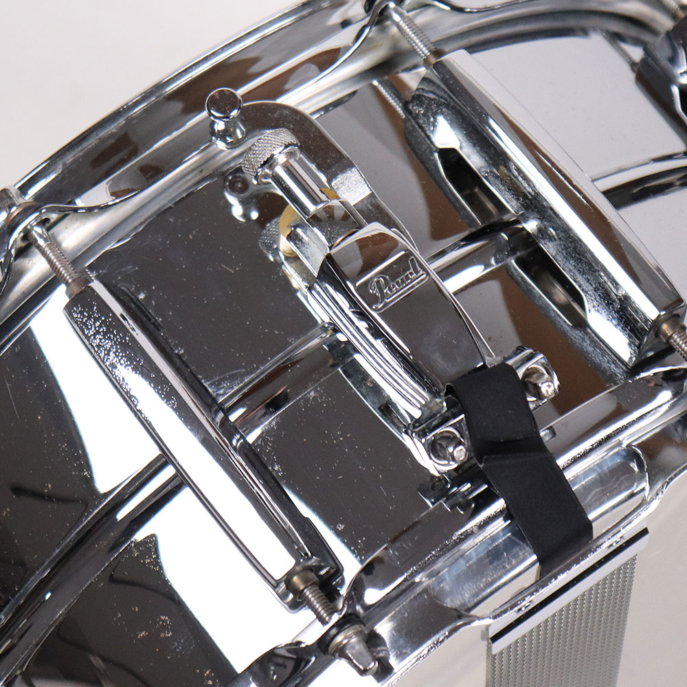 【中古】 スネアドラム パール Pearl SensiTone Steel Custom Alloy 14x6.5 スチールシェル ストレイナー