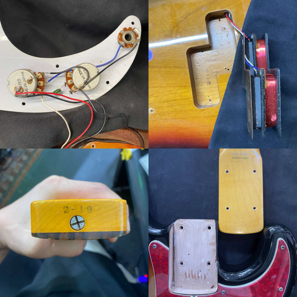 【中古】 エレキベース FENDER JAPAN PB62-53 3TS PRECISION BASS FRETLESS MOD. 1997年〜2000年製 プレベ フレットレス 内部 
