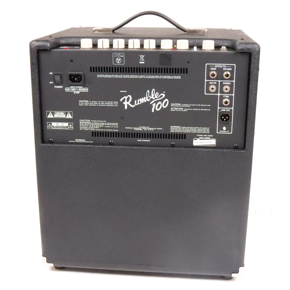【中古】 ベースコンボアンプ フェンダー Fender Rumble 100 Combo ベースアンプ 2022年製 本体画像 裏