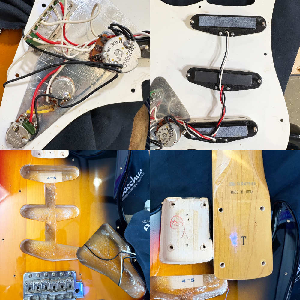 【中古】 エレキギター Fender Japan ST62-53 3TS 1993-1994年頃製造 3.10kg 軽量個体 フェンダージャパン ストラトキャスター 内部