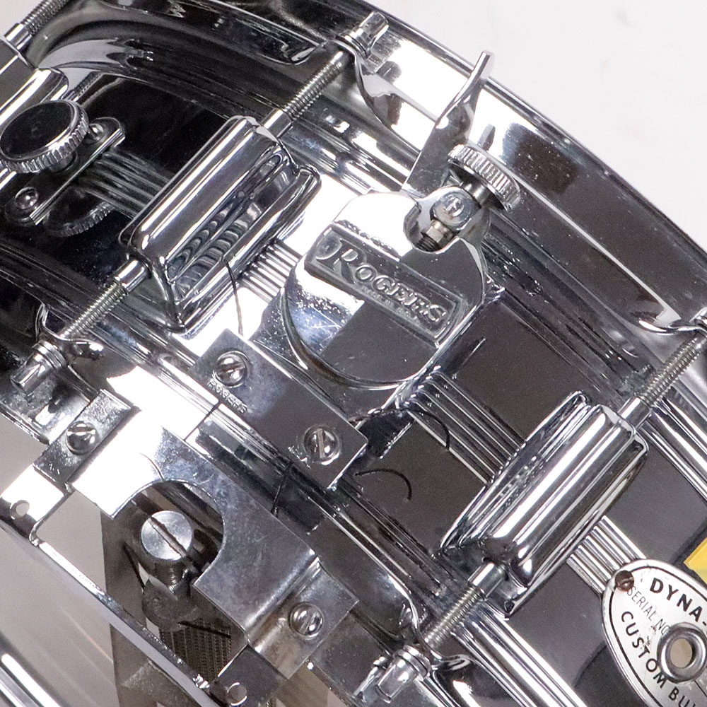 【中古】 スネアドラム ロジャース Rogers DYNA-SONIC COB Chrome Over Brass shell 14x5 スネアドラム 70s ストレイナー