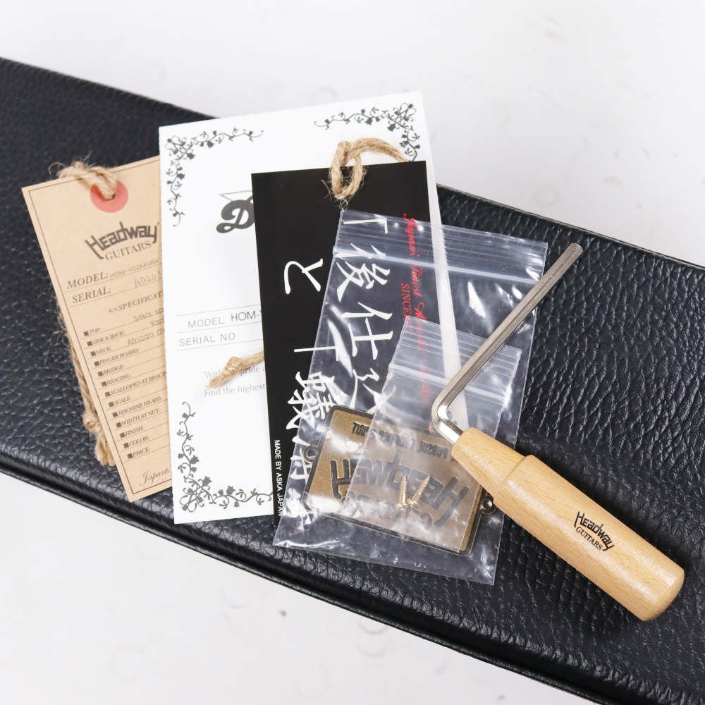 【中古】 アコースティックギター Headway HOM-YOZAKURA’19 D，A，S/ATB YZB 2019年製 桜ギター 夜桜 日本製 MADE IN JAPAN ヘッドウェイ 付属品画像
