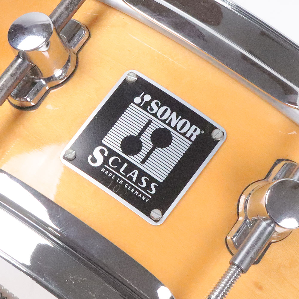【中古】 スネアドラム ソナー SONOR S-1405M S-Class PRO 14x5 Maple Snare メイプルシェル エンブレム