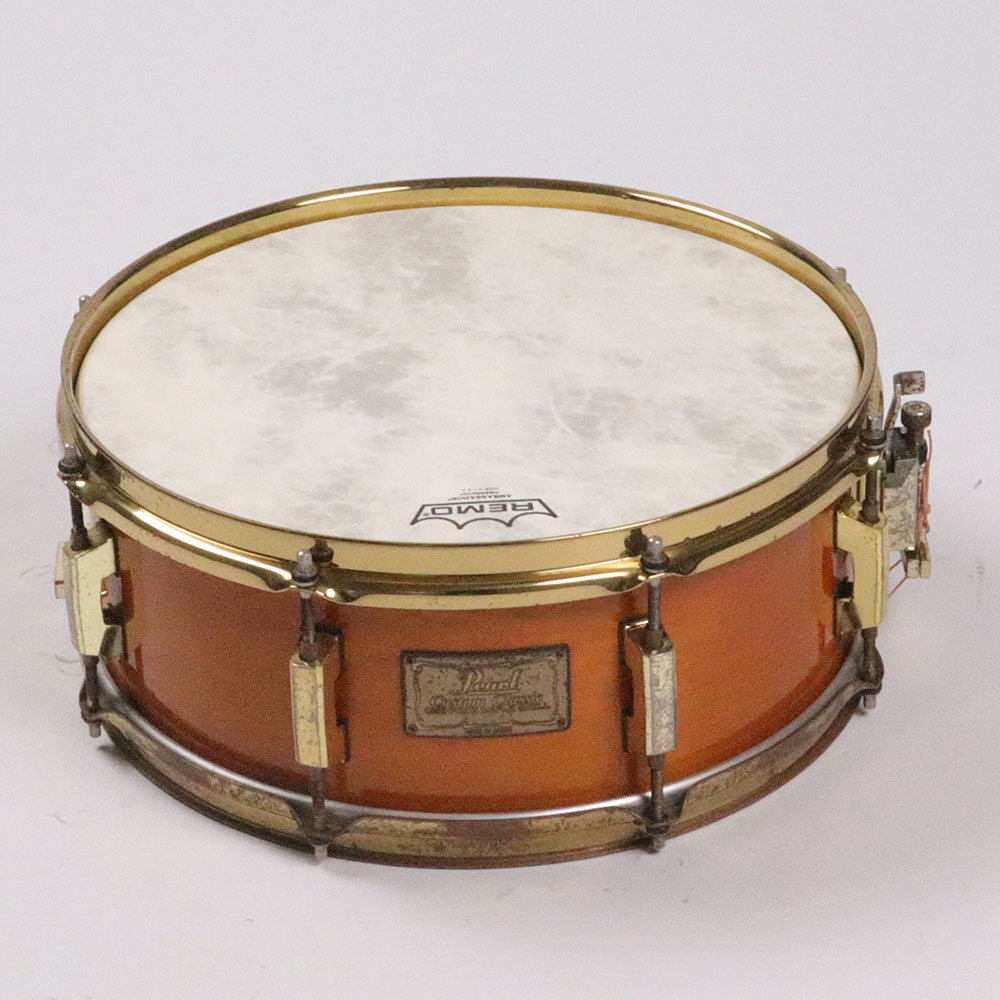 【中古】 スネアドラム パール Pearl Custom Classic ONE PIECE MAPLE SHELL 14x5.5 Made in Japan 正面