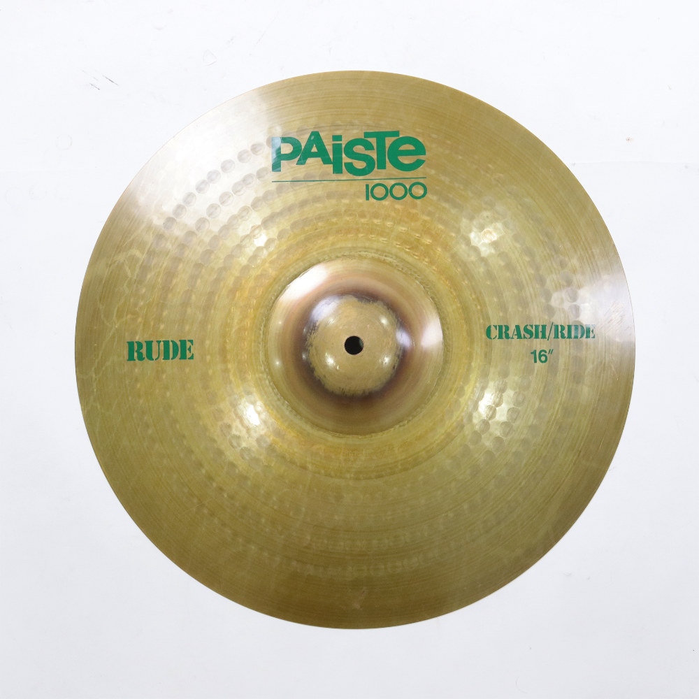 【中古】 クラッシュライドシンバル パイステ PAISTE 1000 RUDE Series CRASH RIDE 16インチ