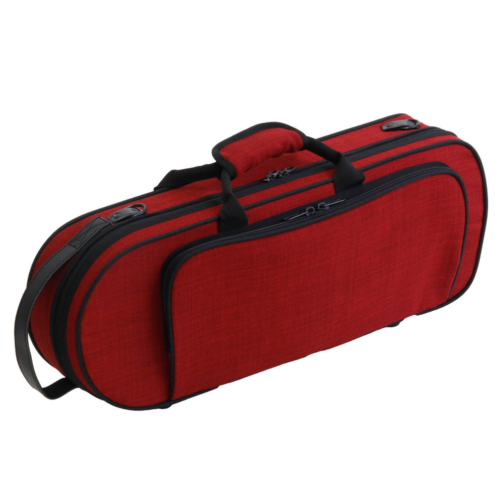 KIKUTANI キクタニ TR-Tweed RED ツイード製トランペットケース 斜めアングル画像