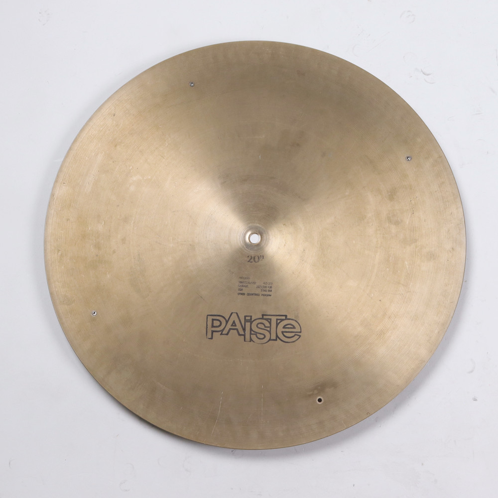 【中古】 リベット付きライドシンバル パイステ PAISTE Formula 602 FLAT RIDE MEDIUM 20インチ 1970s ビンテージシンバル 裏面