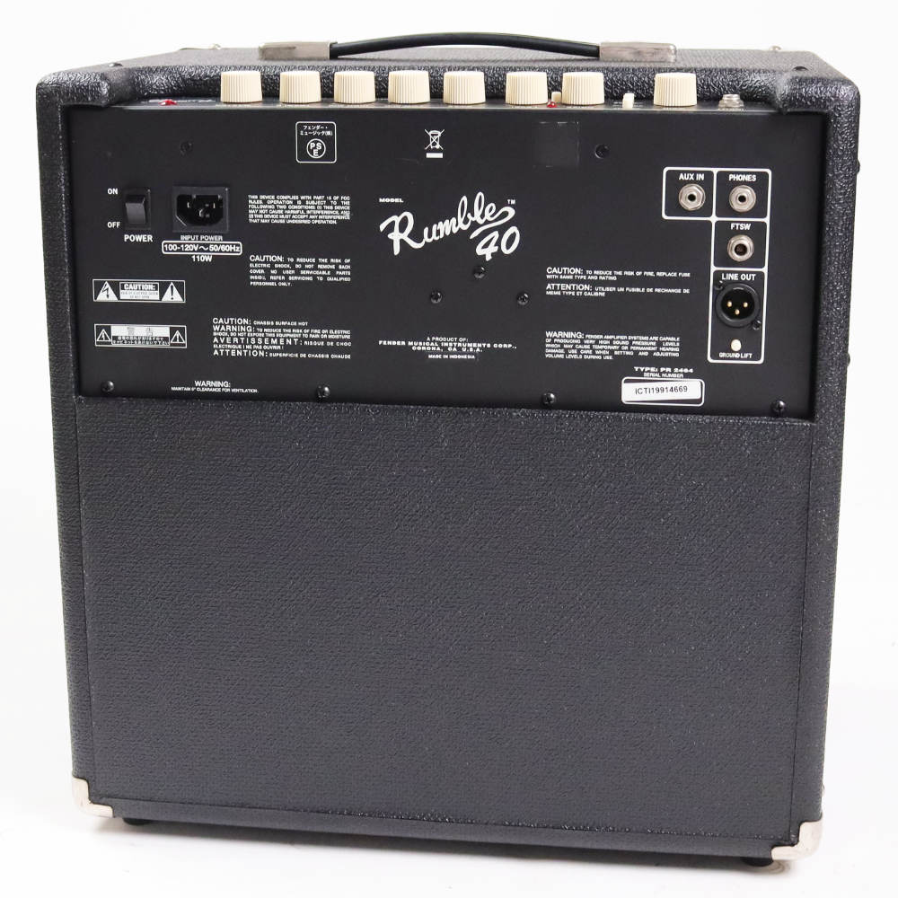 【中古】 ベースコンボアンプ フェンダー Fender Rumble 40 Combo ベースアンプ 本体画像 裏