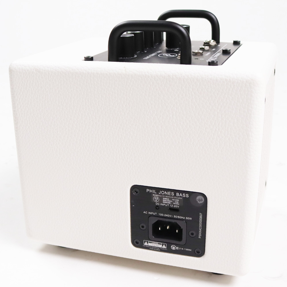 【中古】 PHIL JONES BASS NANOBASS X4C White 小型ベースアンプ コンボ USBモバイルバッテリー対応 本体画像 斜め