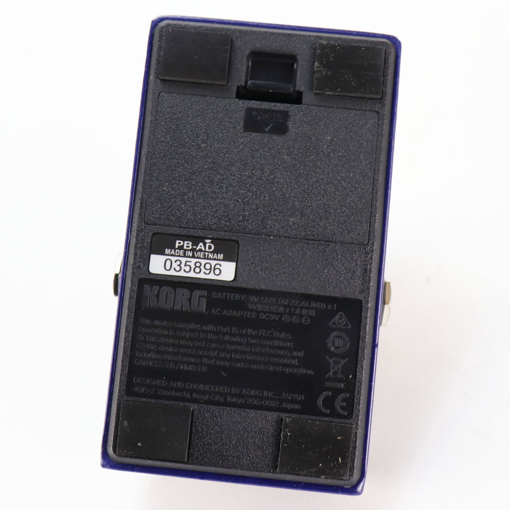 【中古】 ペダルチューナー KORG Pitchblack Advance PB-AD スパークルブルー 本体画像 裏