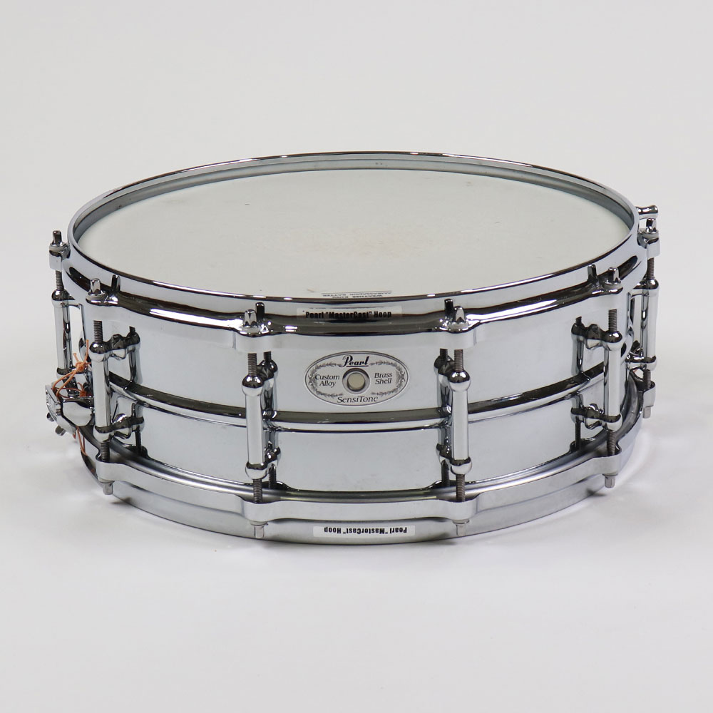 【中古】 スネアドラム パール Pearl B-6514C SensiTone Chrome Over BRASS Custom Alloy 14x5 ブラスシェル