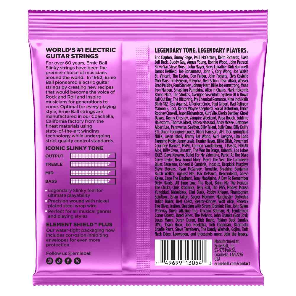 ERNIE BALL アニーボール 2622 NOVA Slinky w/ Wound G 3弦巻弦 Nickel Wound Electric Guitar Strings 11-54 Gauge エレキギター弦 本体画像 裏
