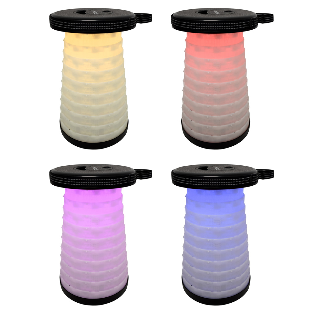 ONETONE OTSTL-01 NBK 伸縮式ポータブルスツール 椅子 LEDライト付き LED