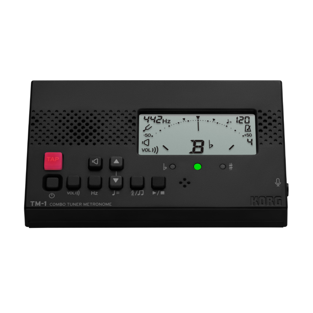 チューナーメトロノーム コルグ KORG TM-1 BK 吹奏楽 管楽器 弦楽器 ブラスバンド オーケストラ チューナー&メトロノーム トップ斜めアングル画像