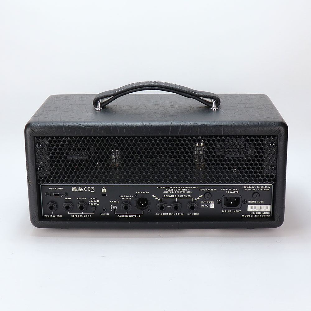 【中古】 ギターアンプ ヘッド 小型 真空管アンプ BLACKSTAR HT-5RH MK3 HEAD R 5W チューブアンプ 5ワット フルチューブ リバーブ搭載 ブラックスター 背面