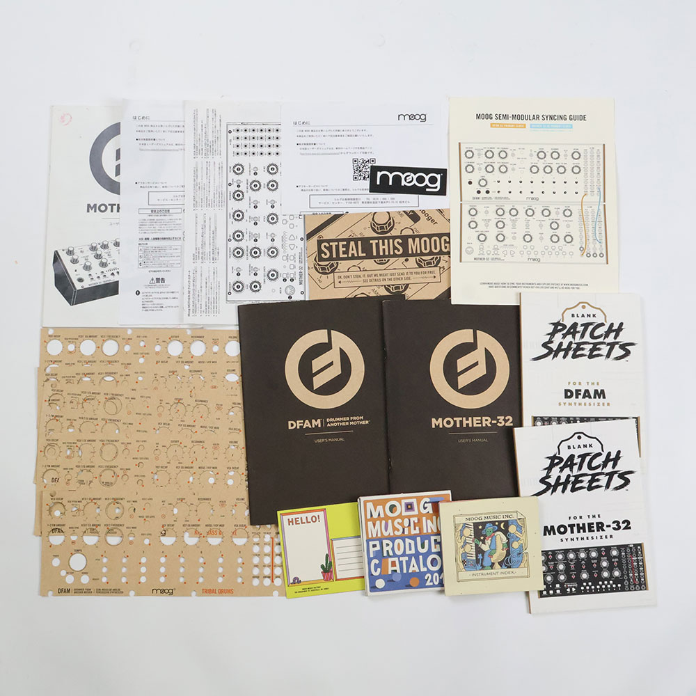 【中古】 シンセサイザー moog Sound Studio Mother-32＆DFAM モーグ サウンドスタジオ Mother-32/DFAM/ミキサーセット 付属品