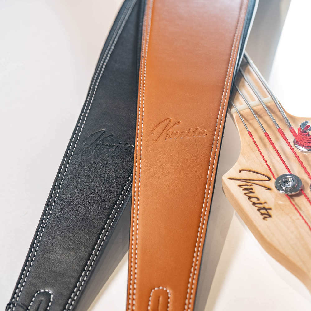 Vincita ヴィンシタ PELLE STRAP Natural ギターストラップ ベースストラップ アップ画像