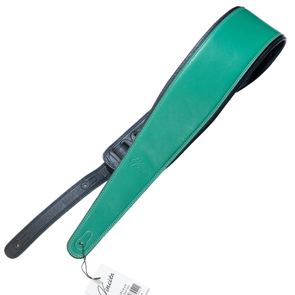 Vincita ヴィンシタ PELLE STRAP Green ギターストラップ ベースストラップ