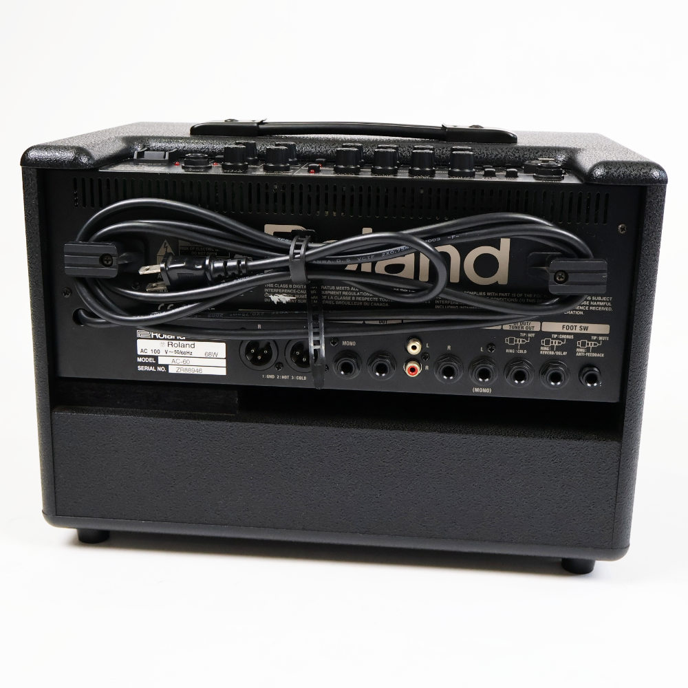 【中古】 アコギアンプ ローランド ROLAND AC-60 アコースティックギター用アンプ アコギアンプ 本体画像 裏